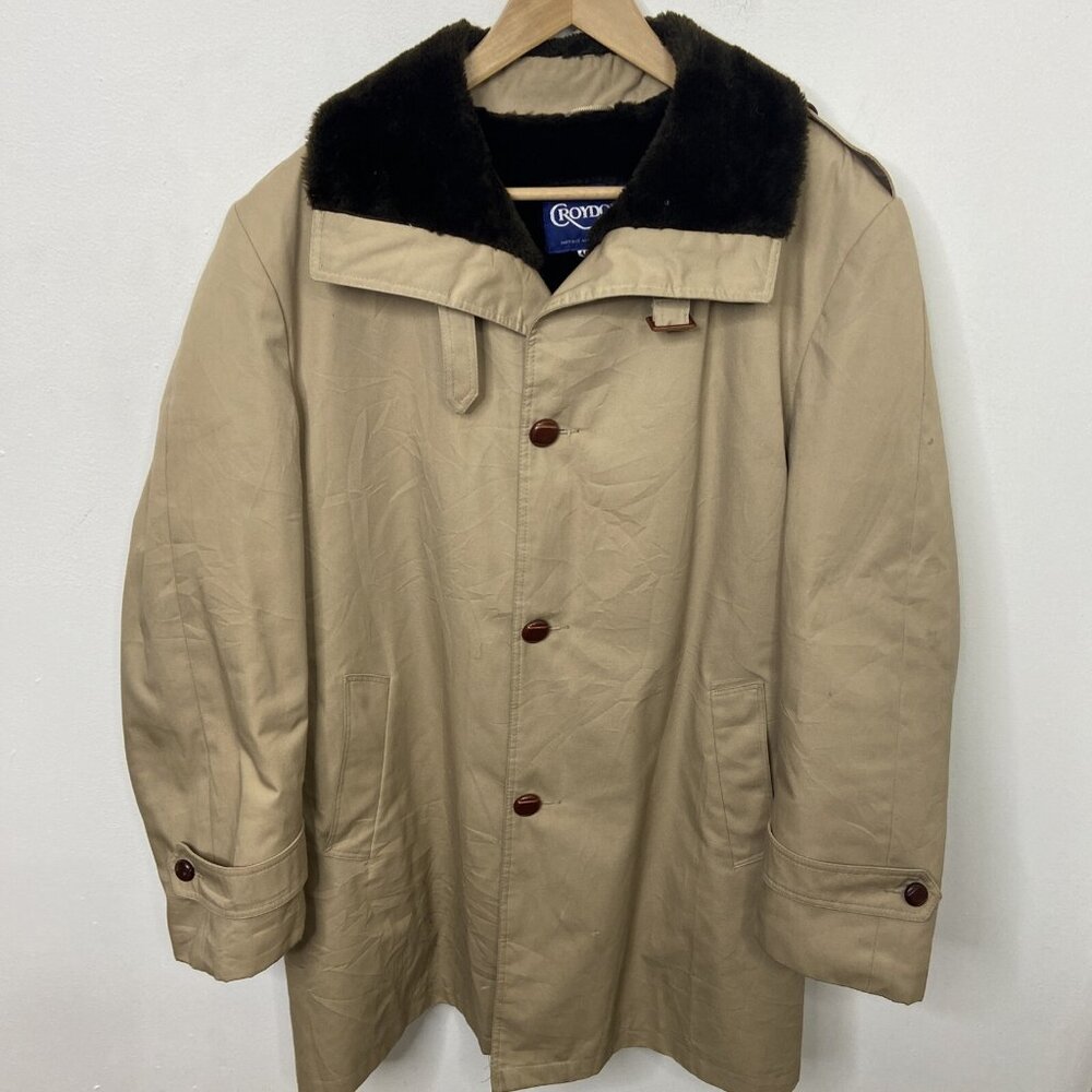 Vintage Croydon Men 46R Insulated lined Overcoat London Olefine Coat